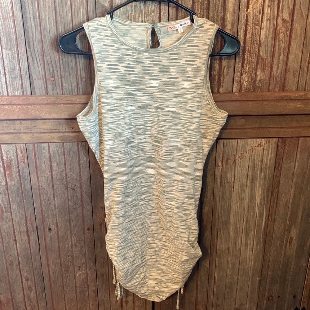Women's Junior's Bailey Rose Green Space Dye Ruched Bodycon Keyhole Mini Dress